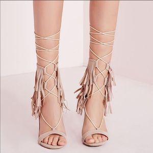 Missguided Fringe Tie-Up Heels
